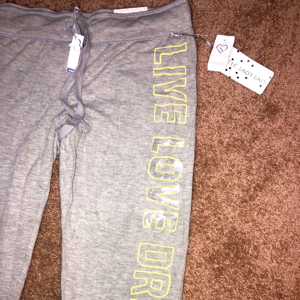 NWT Gray sequin Love Aeropostale joggers Small